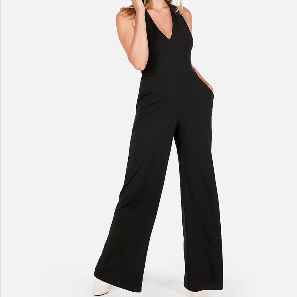 EXPRESS Cross Back Wide Leg Jumpsuit